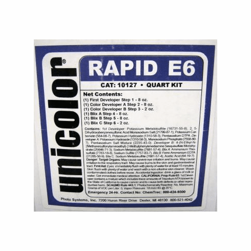 Ultrafine Unicolor E-6 Film Rapid Developing Kit Quart